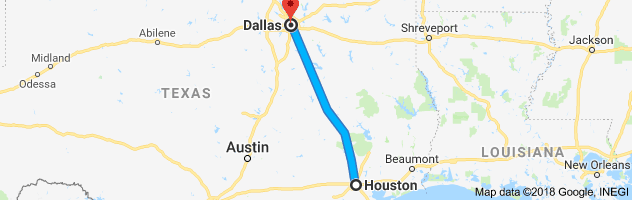 Houston to Dallas Auto Transport Route