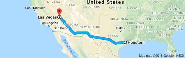 Houston to Las Vegas Auto Transport Route