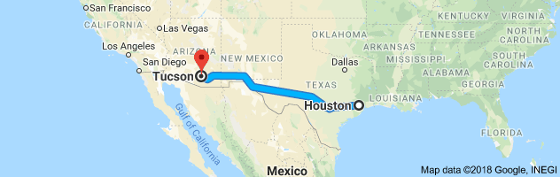 Houston to Tucson Auto Transport Route