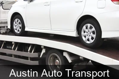 Austin Auto Transport carrier loading a vehicle
