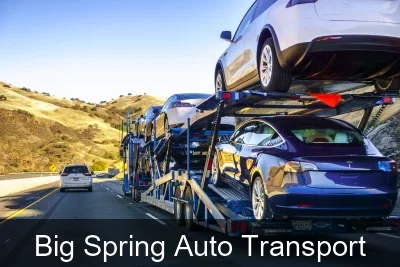 Big Spring Auto Transport carrier loading a vehicle