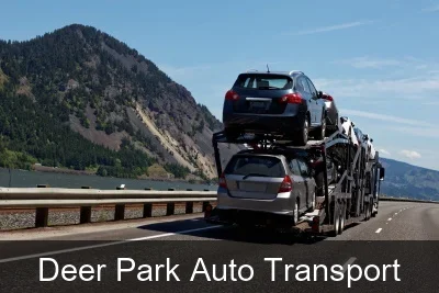 Deer Park Auto Transport carrier loading a vehicle
