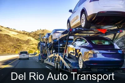 Del Rio Auto Transport carrier loading a vehicle