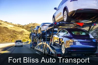 Fort Bliss Auto Transport carrier loading a vehicle