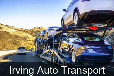 Irving Auto Transport carrier loading a vehicle