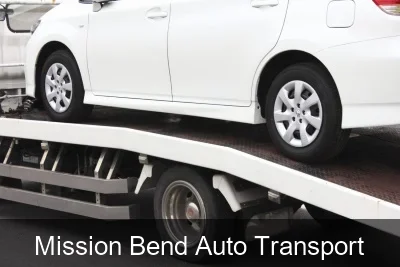 Mission Bend Auto Transport carrier loading a vehicle