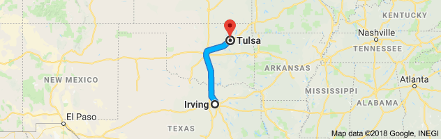 Irving to Tulsa Auto Transport Route
