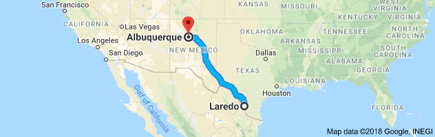 Laredo to Albuquerque Auto Transport Route