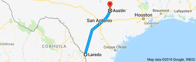 Laredo to Austin Auto Transport Route