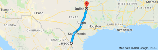 Laredo to Dallas Auto Transport Route