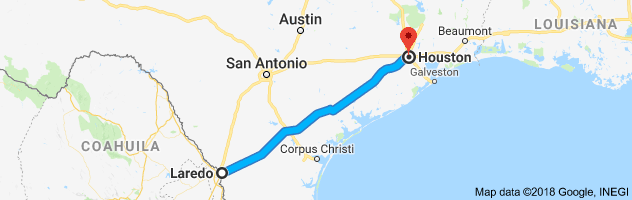 Laredo to Houston Auto Transport Route