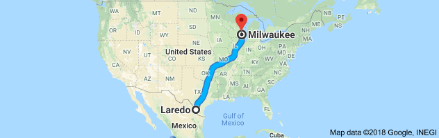 Laredo to Milwaukee Auto Transport Route