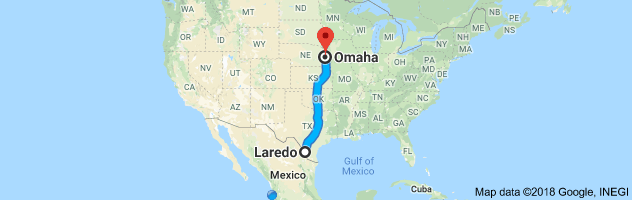 Laredo to Omaha Auto Transport Route