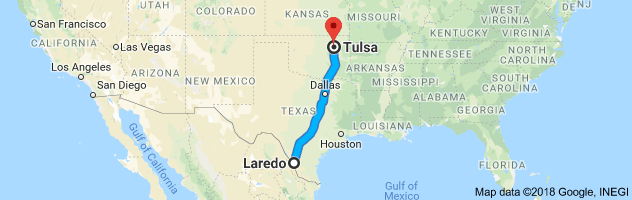 Laredo to Tulsa Auto Transport Route