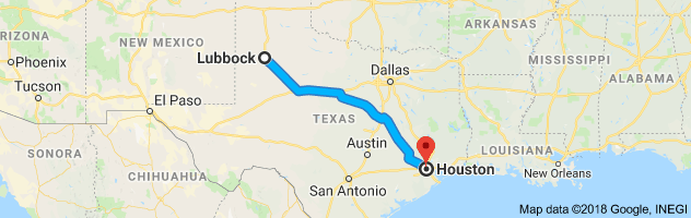 Lubbock to Houston Auto Transport Route