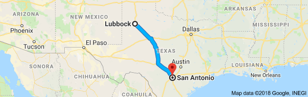 Lubbock to San Antonio Auto Transport Route