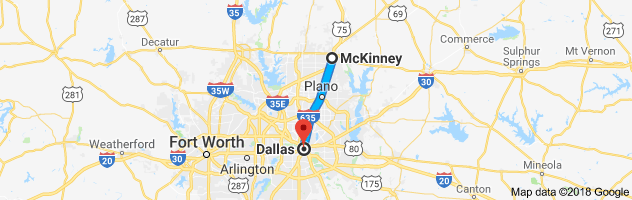 McKinney to Dallas Auto Transport Route