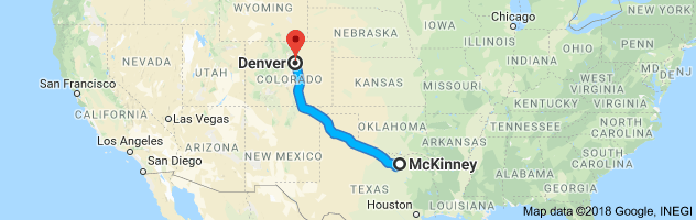 McKinney to Denver Auto Transport Route