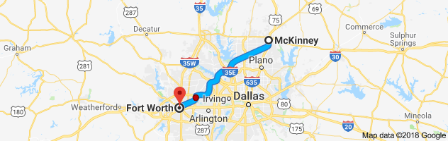 McKinney to Fort Worth Auto Transport Route