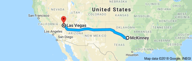 McKinney to Las Vegas Auto Transport Route