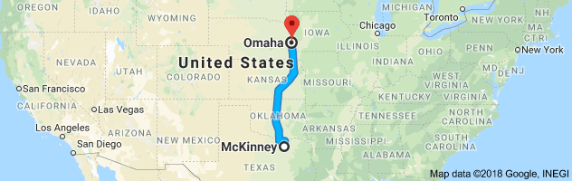 McKinney to Omaha Auto Transport Route