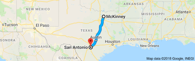 McKinney to San Antonio Auto Transport Route