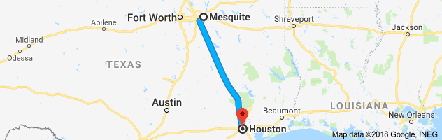 Mesquite to Houston Auto Transport Route