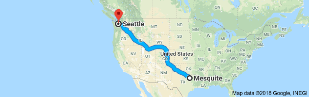 Mesquite to Seattle Auto Transport Route