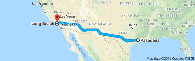 Pasadena to Long Beach Auto Transport Route