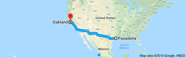 Pasadena to Oakland Auto Transport Route