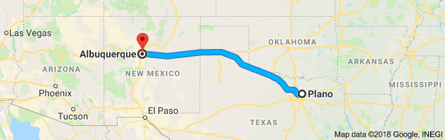 Plano to Albuquerque Auto Transport Route