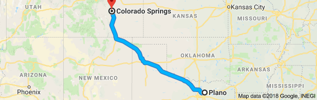 Plano to Colorado Springs Auto Transport Route