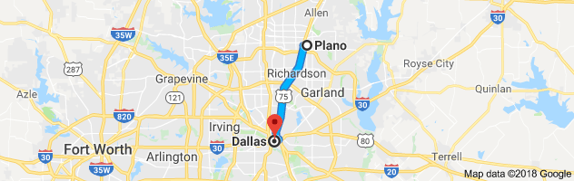Plano to Dallas Auto Transport Route