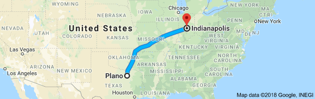 Plano to Indianapolis Auto Transport Route