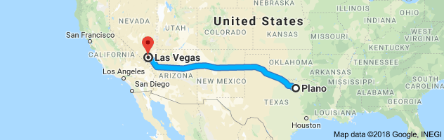 Plano to Las Vegas Auto Transport Route