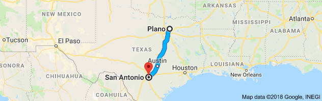 Plano to San Antonio Auto Transport Route